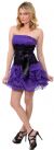 Multi Detailed Bubble Prom Dress in Purple